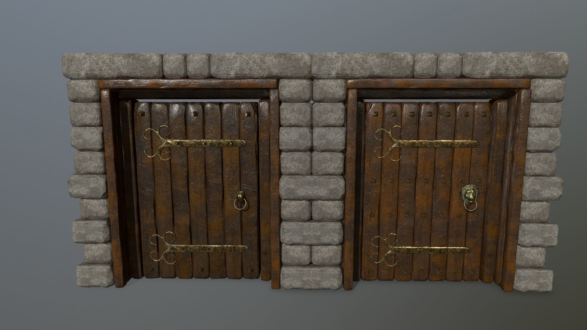 door 1 stone Low-poly 3D model_1