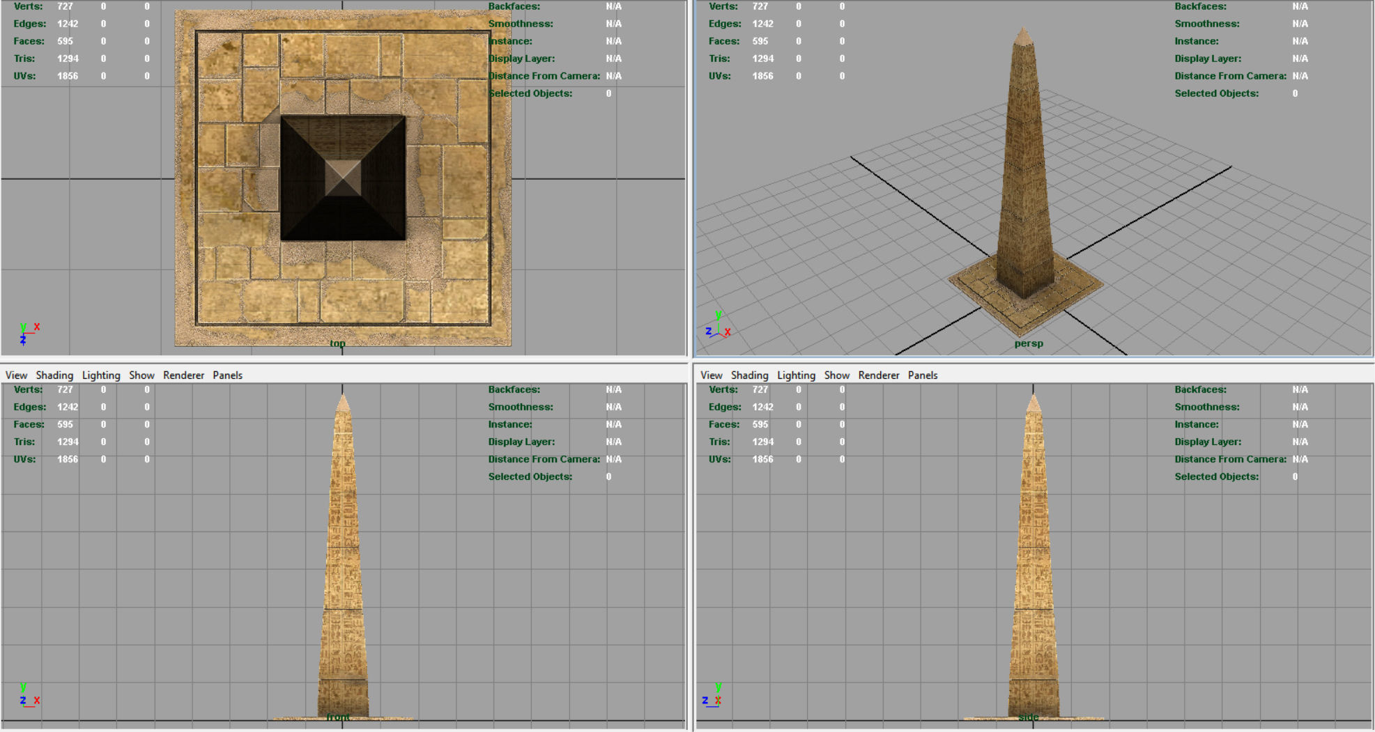 Obelisk egyptian pyramid Low-poly 3D model_6