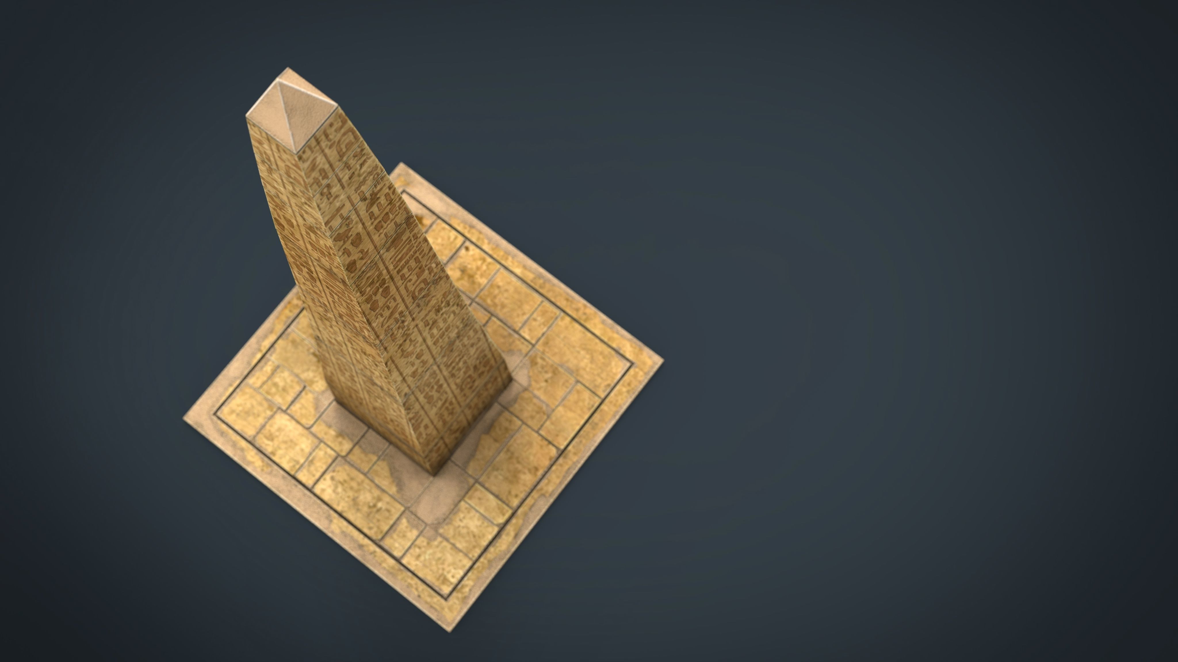 Obelisk egyptian pyramid Low-poly 3D model_2