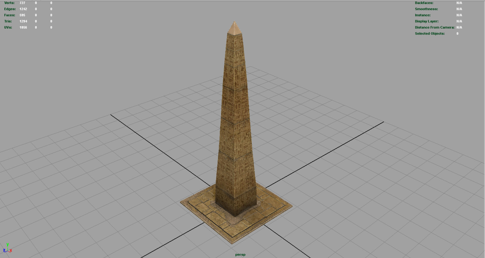 Obelisk egyptian pyramid Low-poly 3D model_3