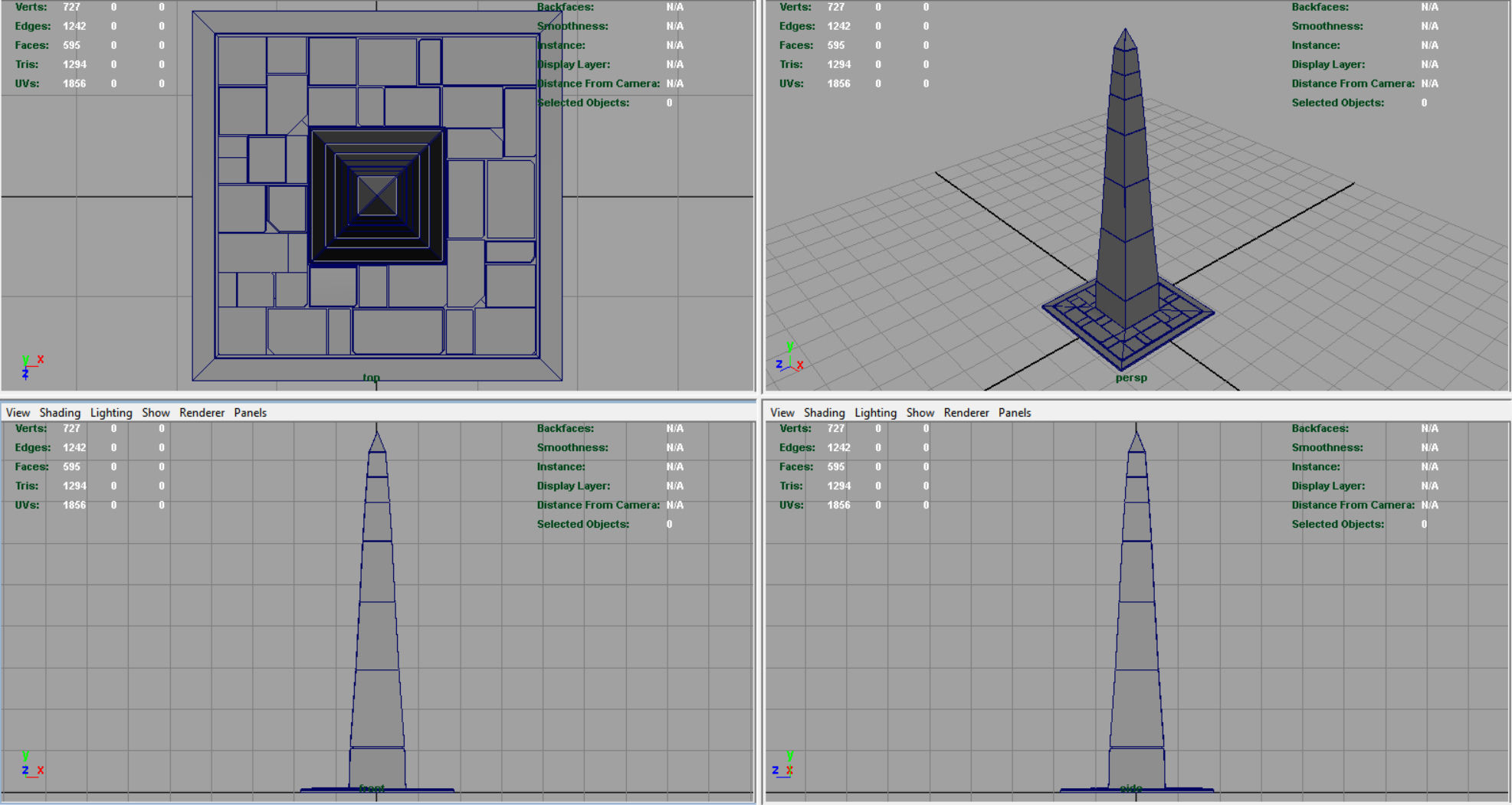 Obelisk egyptian pyramid Low-poly 3D model_8