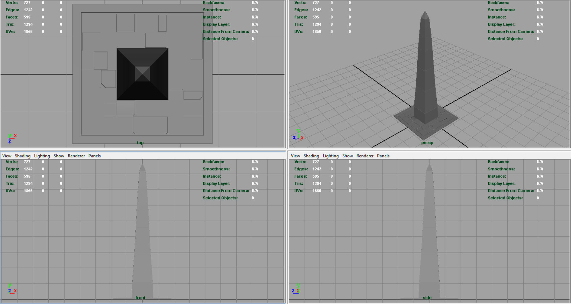 Obelisk egyptian pyramid Low-poly 3D model_7