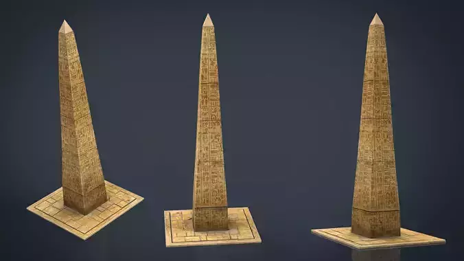 Obelisk egyptian pyramid Low-poly 3D model