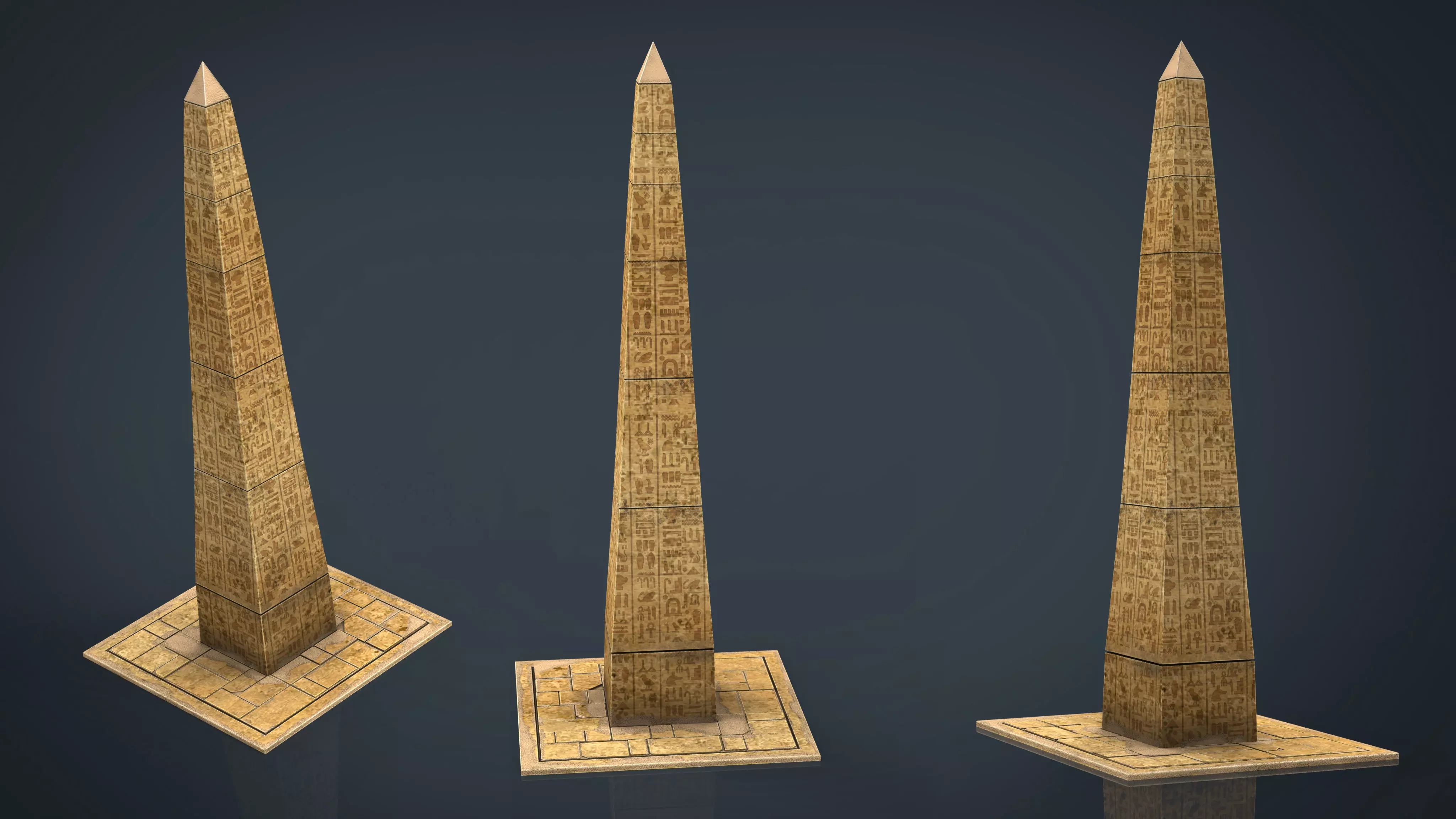 Obelisk egyptian pyramid Low-poly 3D model_0