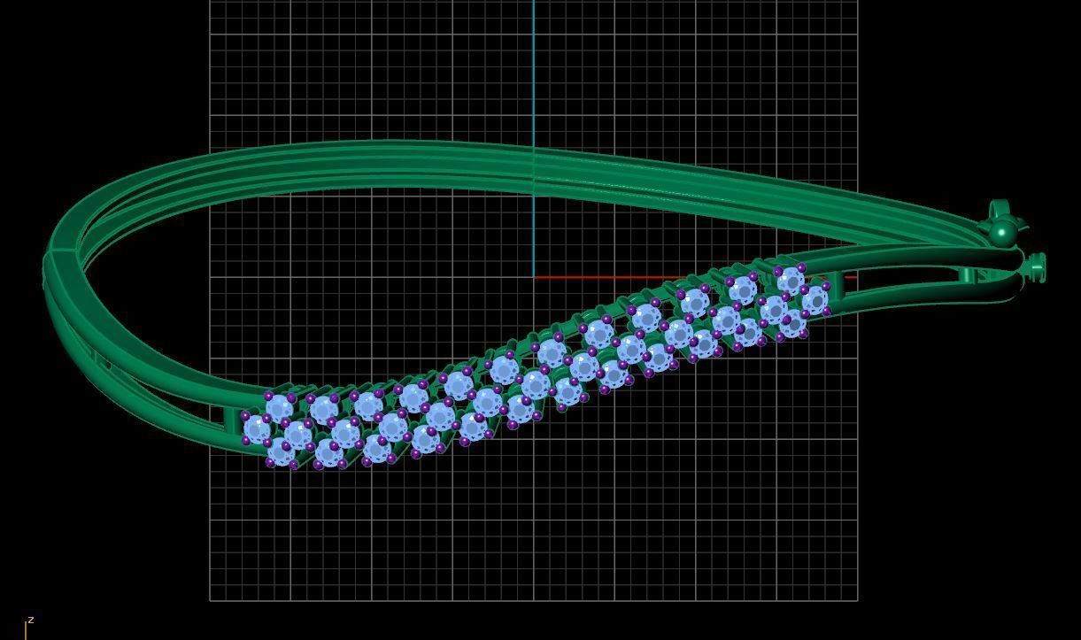 Flexure Diamond Bracelet 3D print model_4