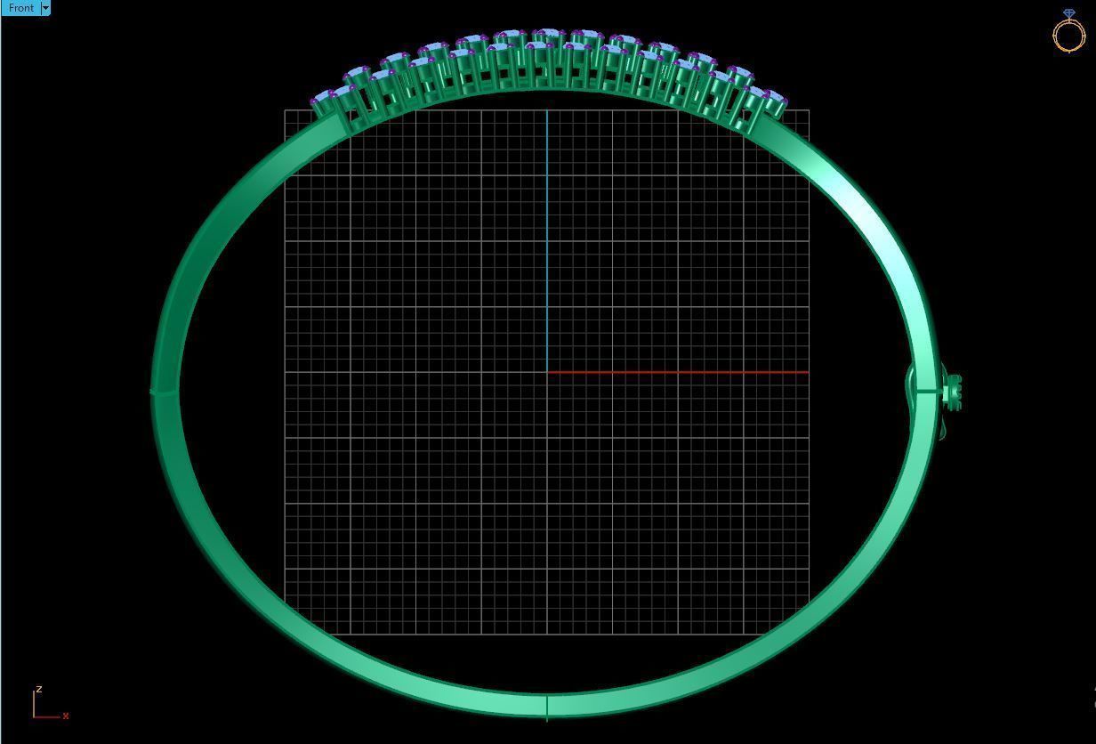 Flexure Diamond Bracelet 3D print model_6