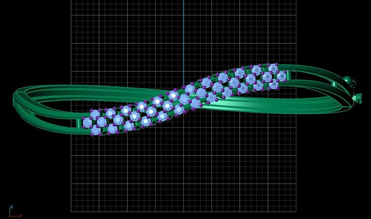 Flexure Diamond Bracelet 3D print model_7