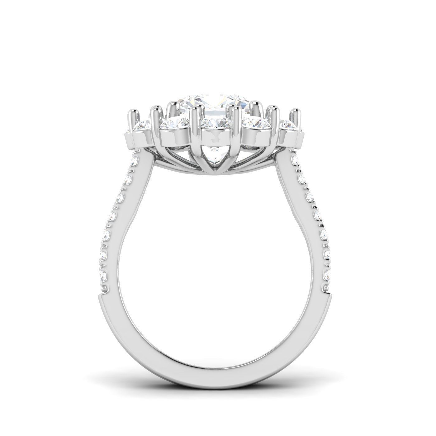 cushion  engagement ring 3D print model_4