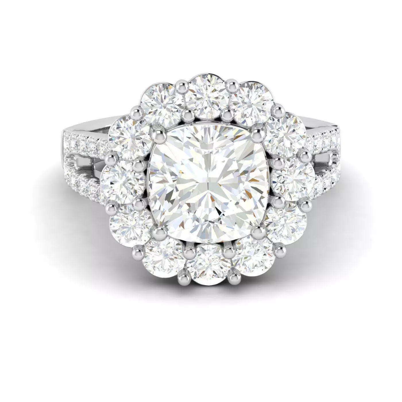 cushion  engagement ring 3D print model_0