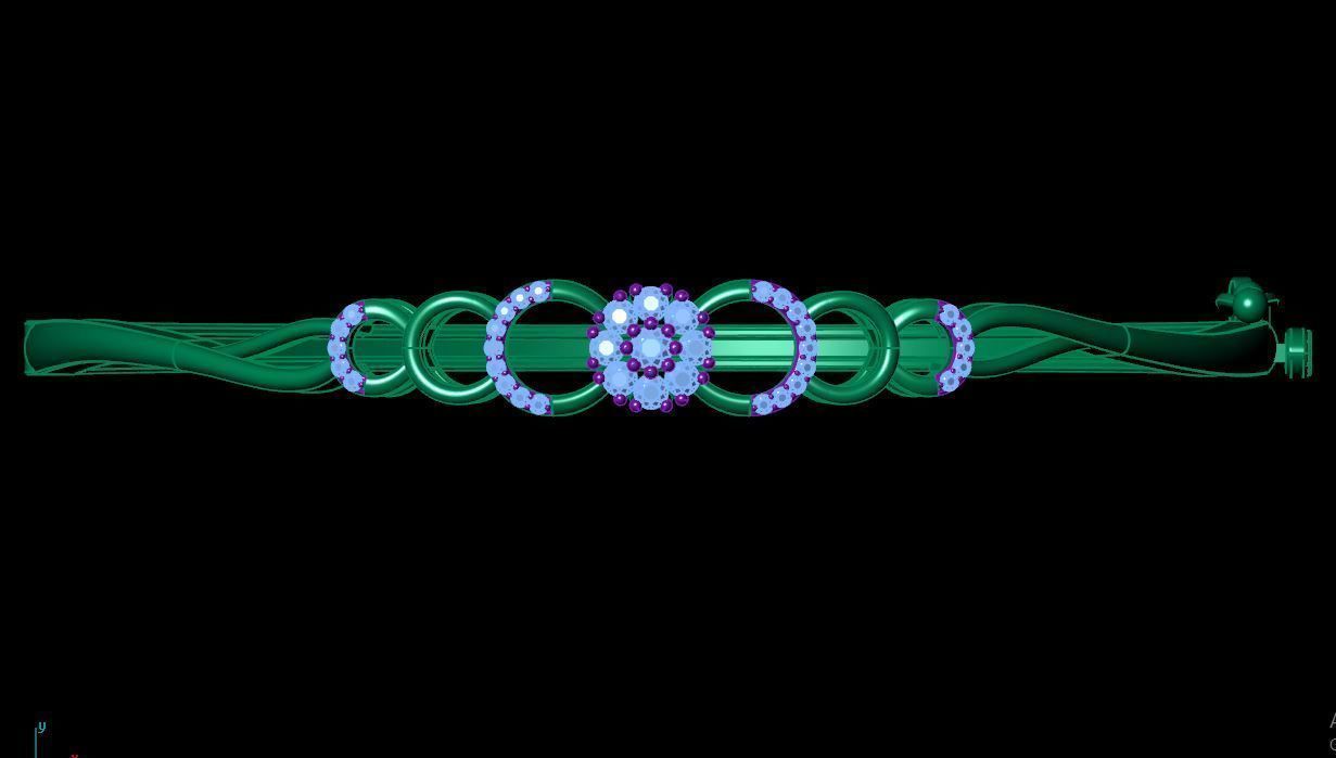 Hoops Diamond Bracelet 3D print model_6