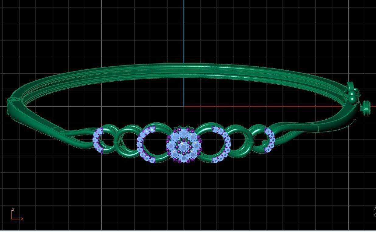 Hoops Diamond Bracelet 3D print model_7