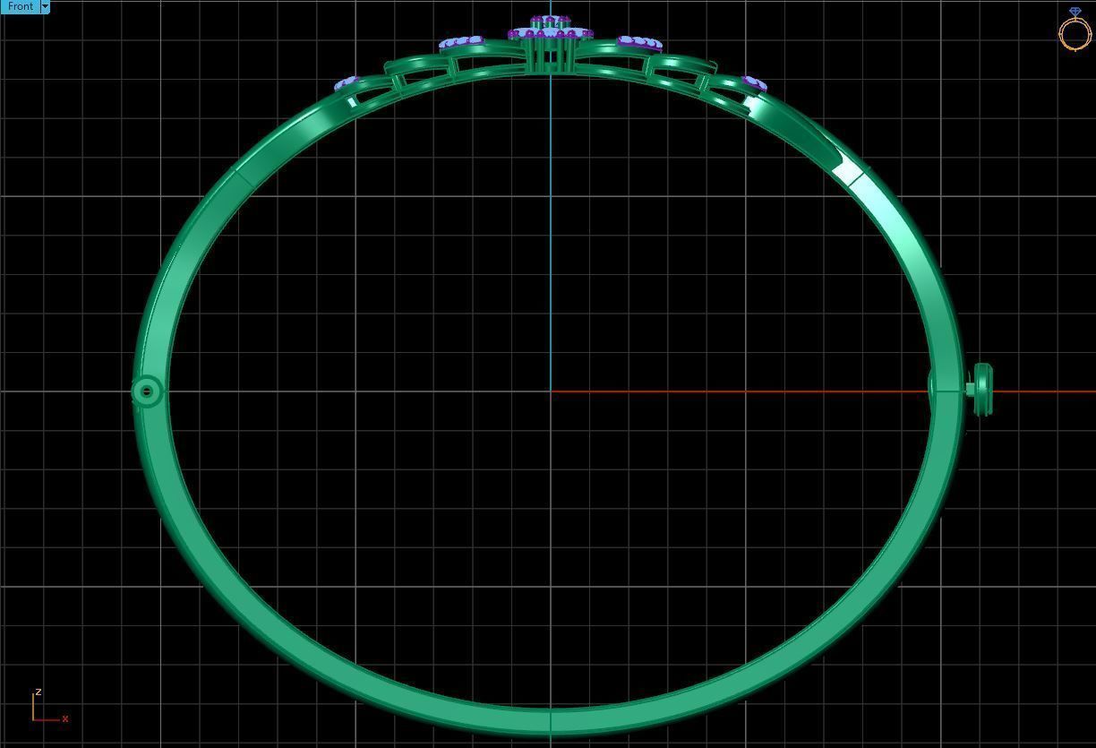 Hoops Diamond Bracelet 3D print model_5