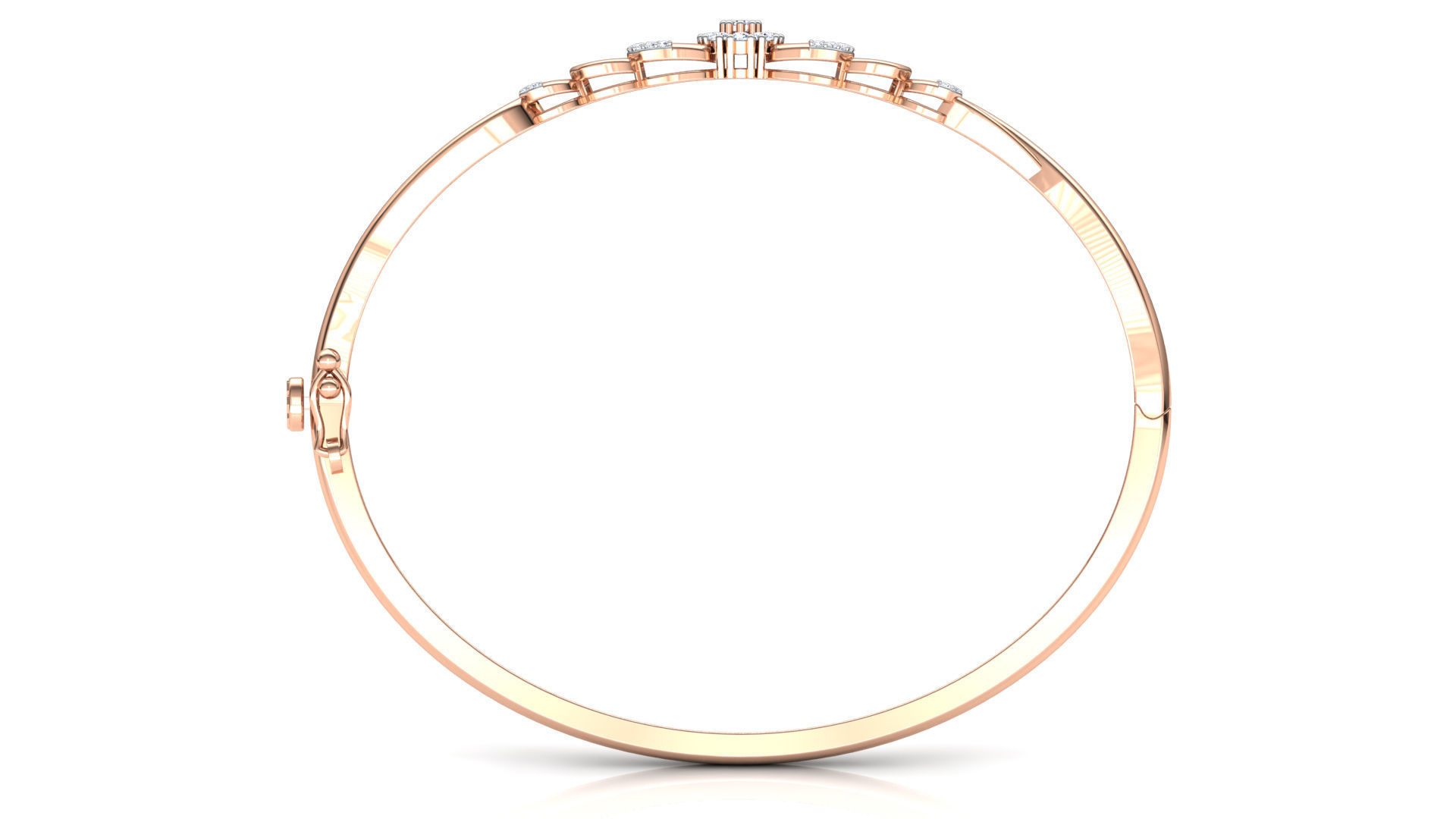 Hoops Diamond Bracelet 3D print model_3