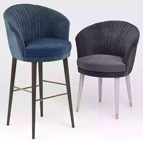 Lupino dining and bar chair 3D model