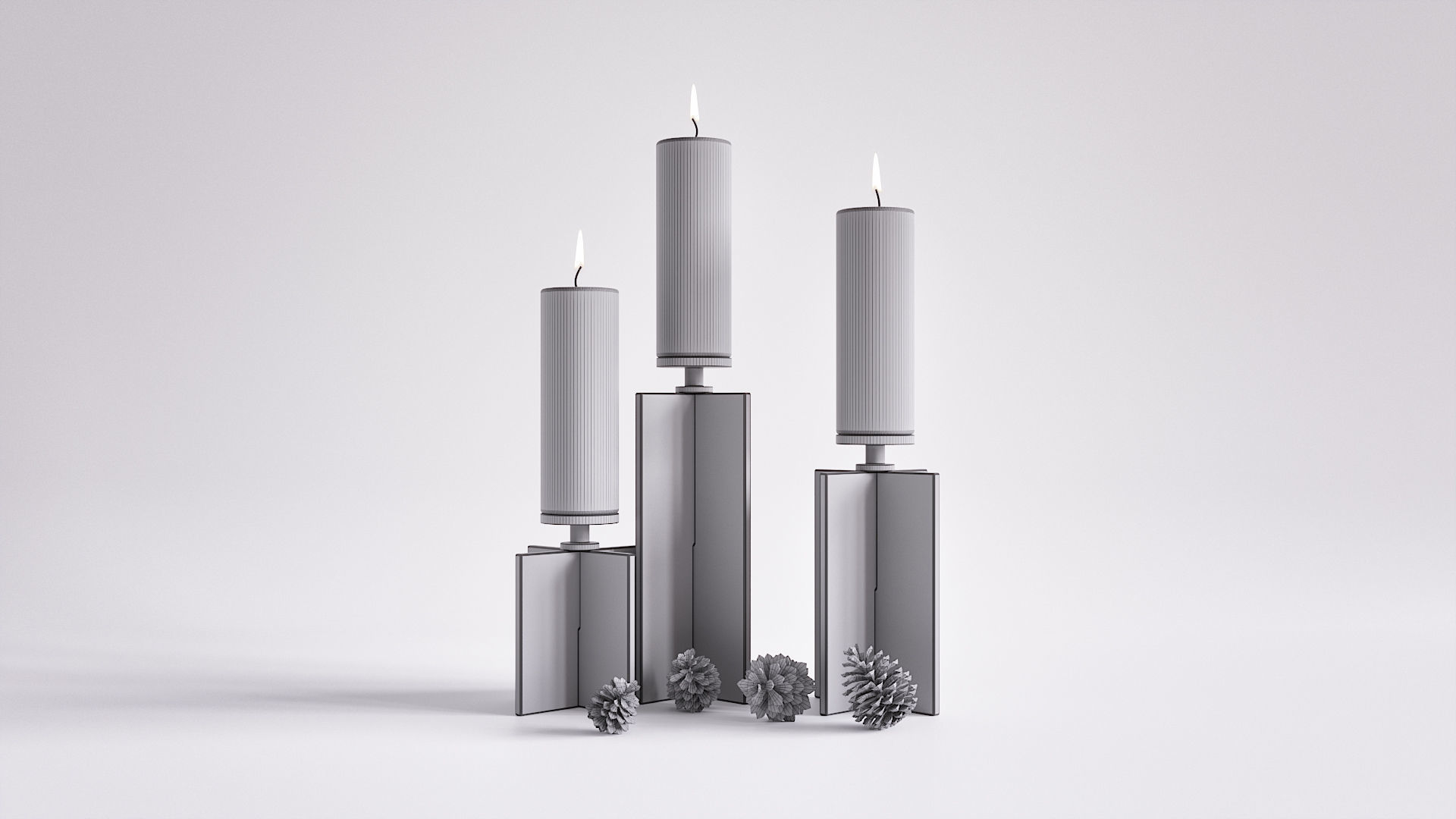 Axis Candle Holder Set 3D model_3