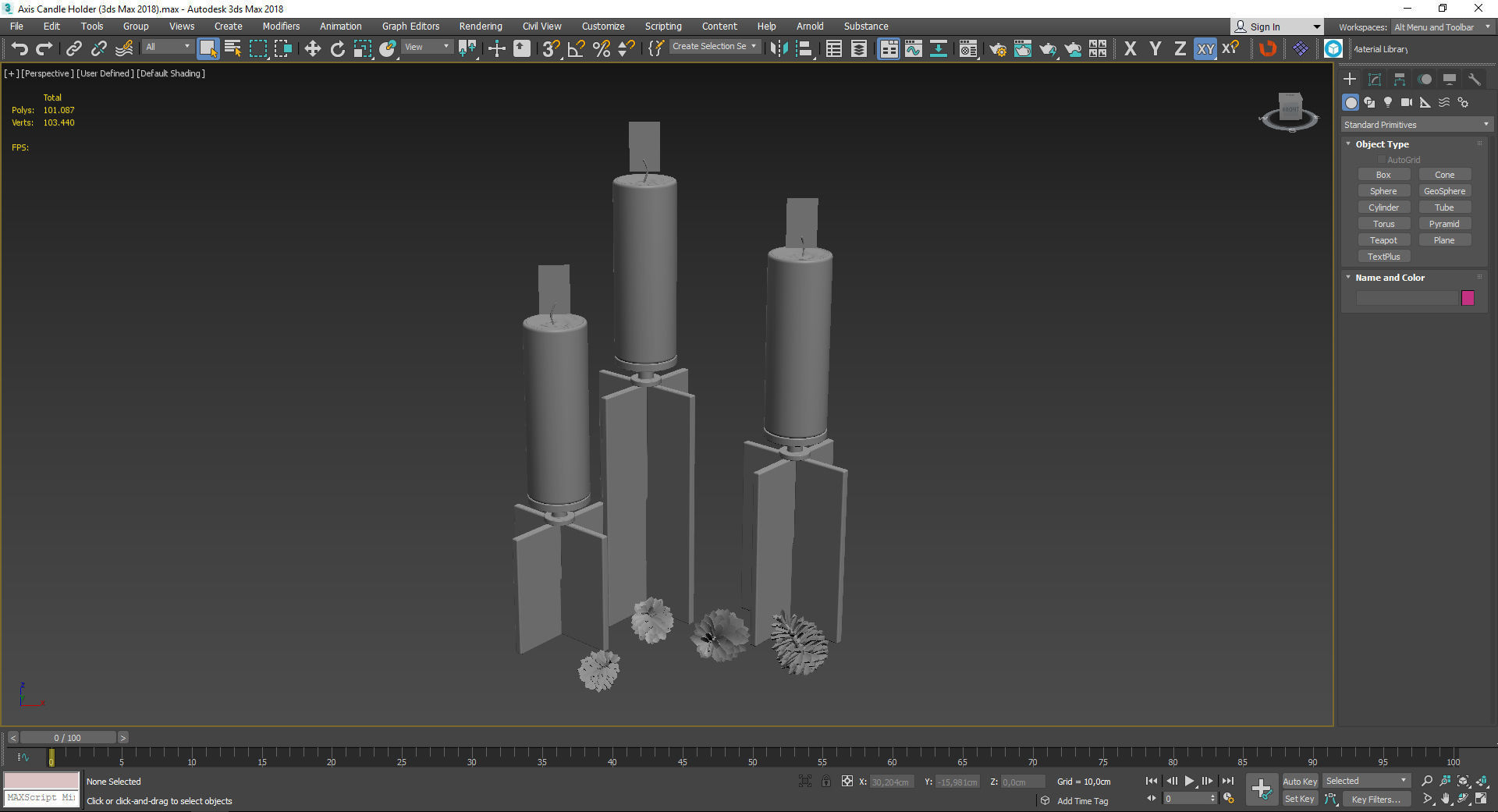 Axis Candle Holder Set 3D model_4