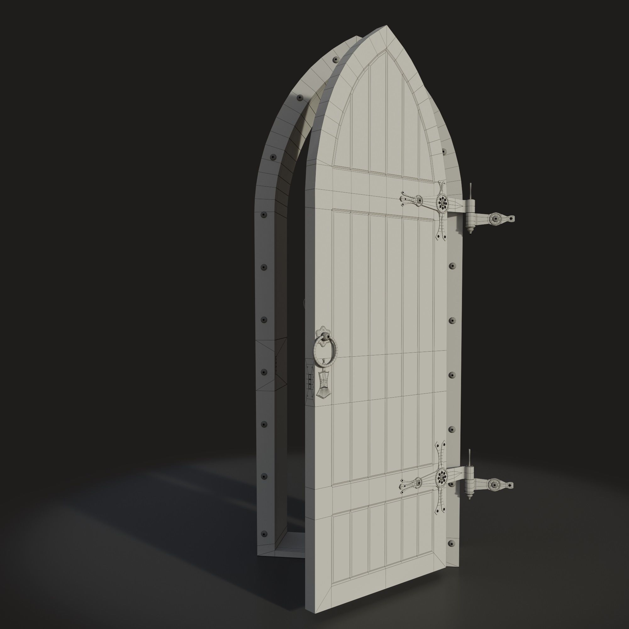 Gothic door 3D model_5