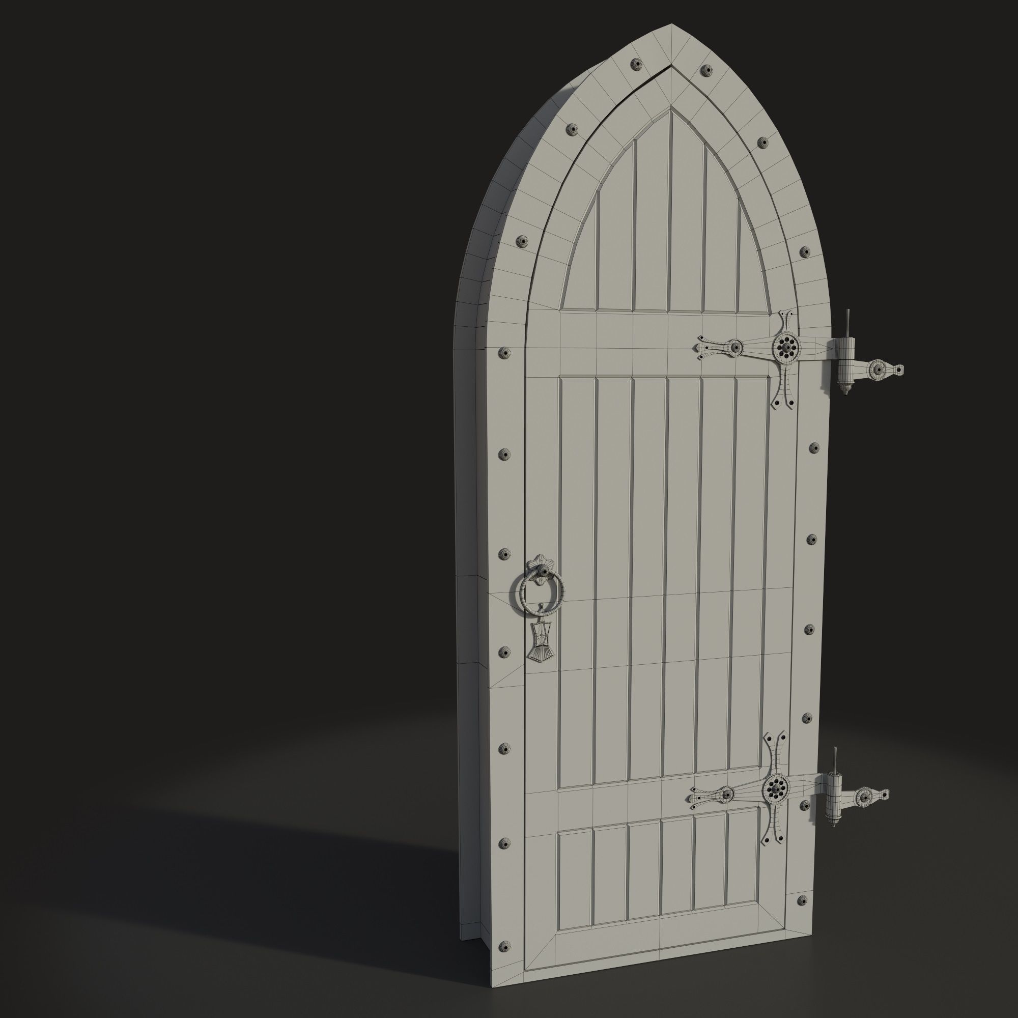 Gothic door 3D model_4