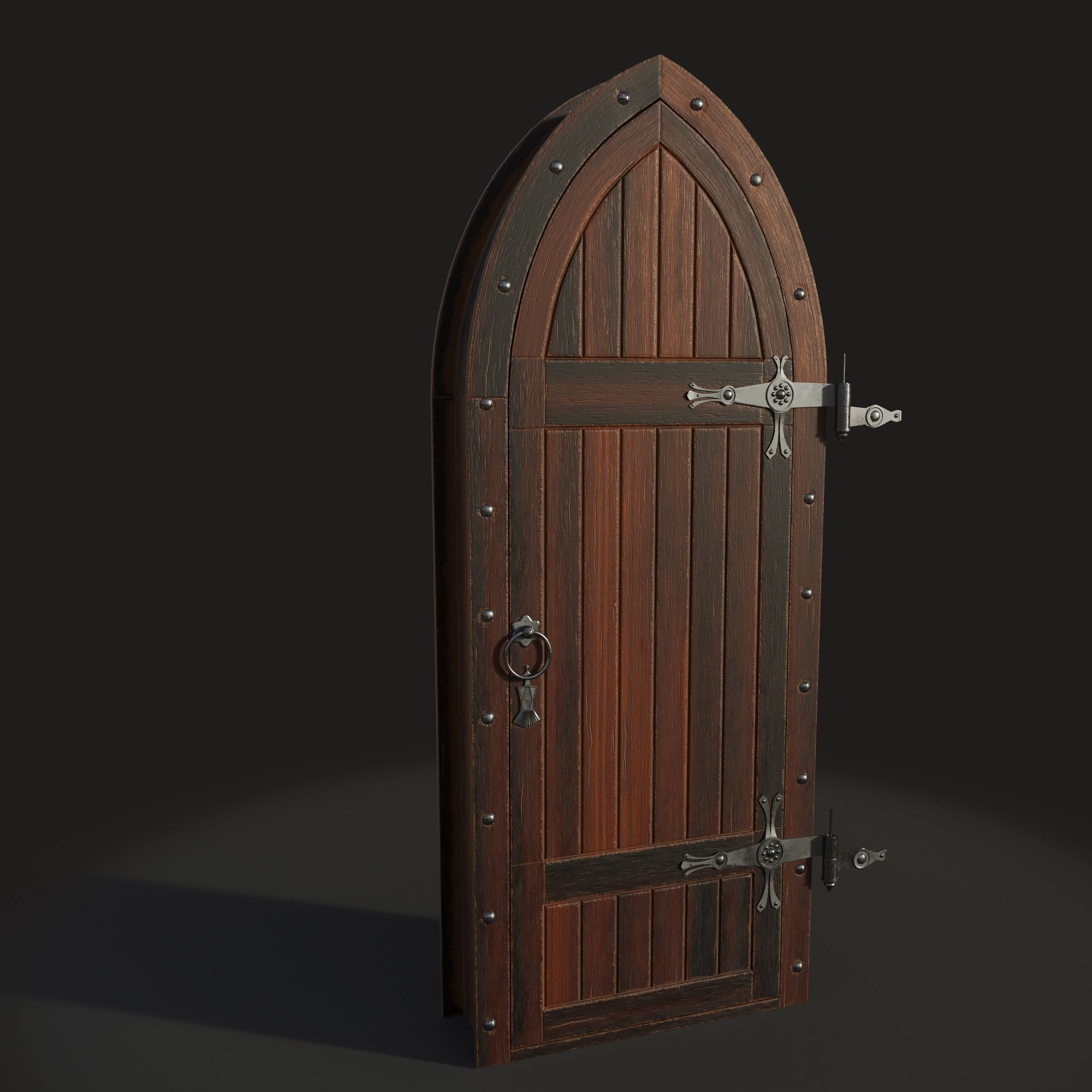 Gothic door 3D model_3