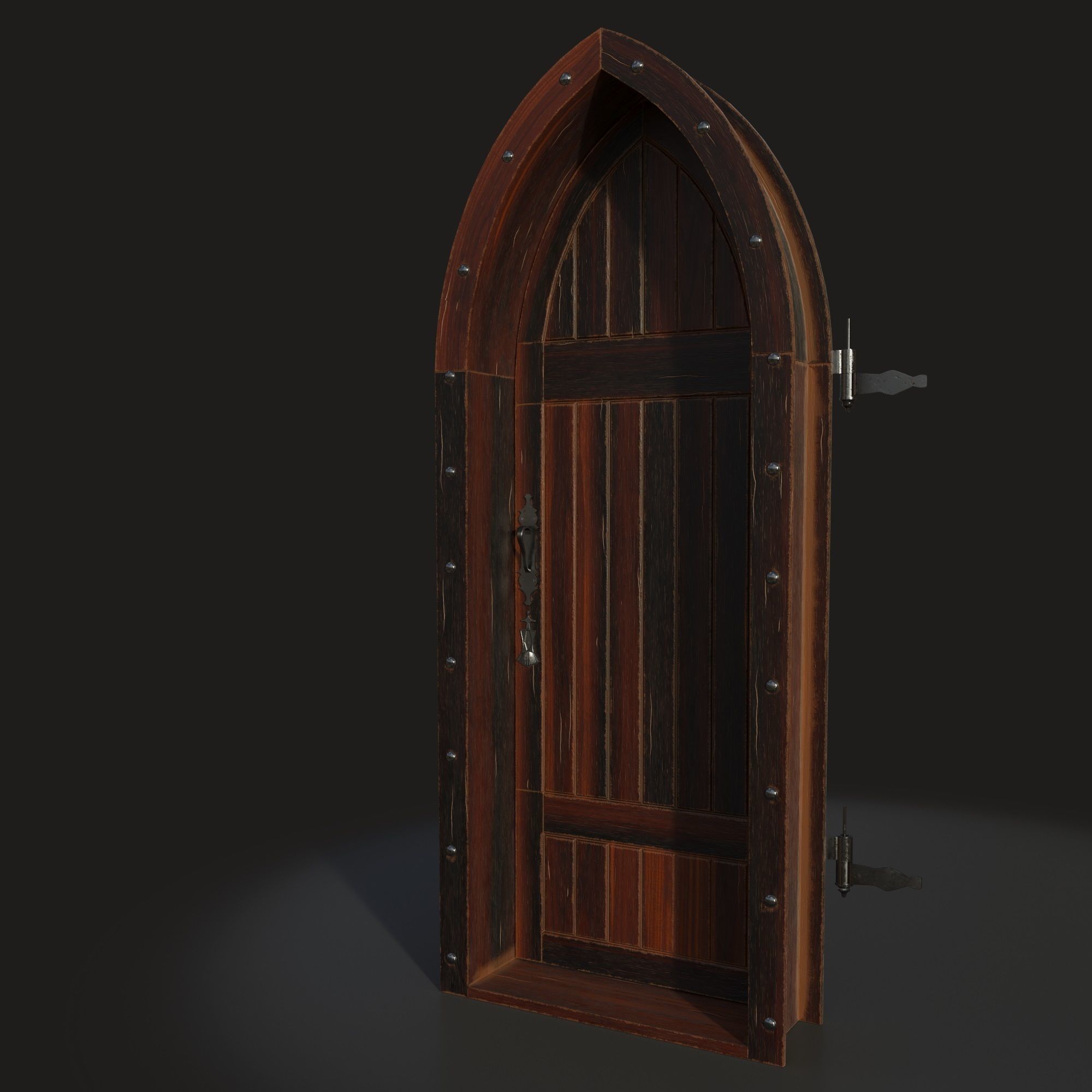 Gothic door 3D model_2