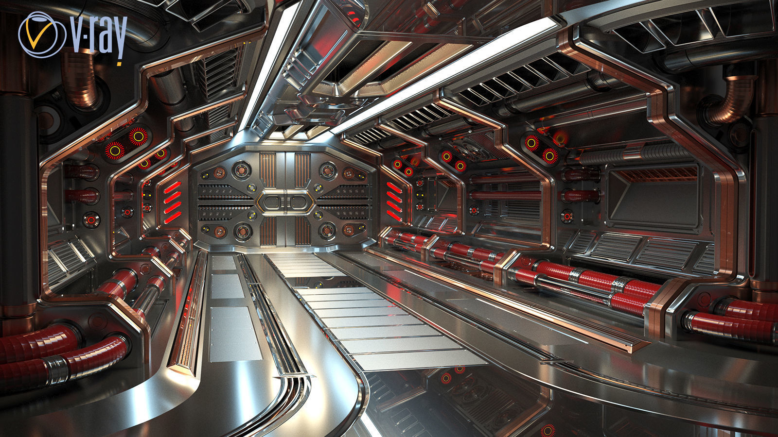 Sci Fi Modular Corridor STANDARD EDITION 3D model_9