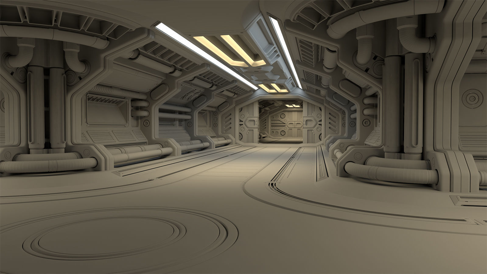 Sci Fi Modular Corridor STANDARD EDITION 3D model_12