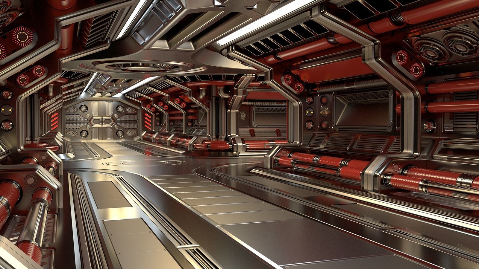 Sci Fi Modular Corridor STANDARD EDITION 3D model_7