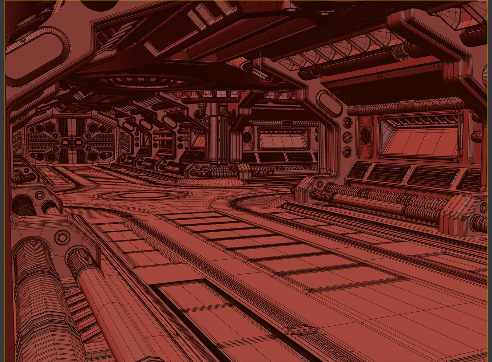 Sci Fi Modular Corridor STANDARD EDITION 3D model_2