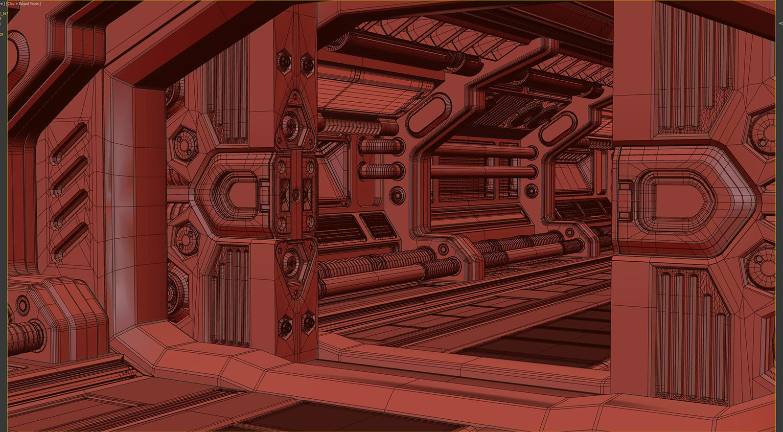 Sci Fi Modular Corridor STANDARD EDITION 3D model_16
