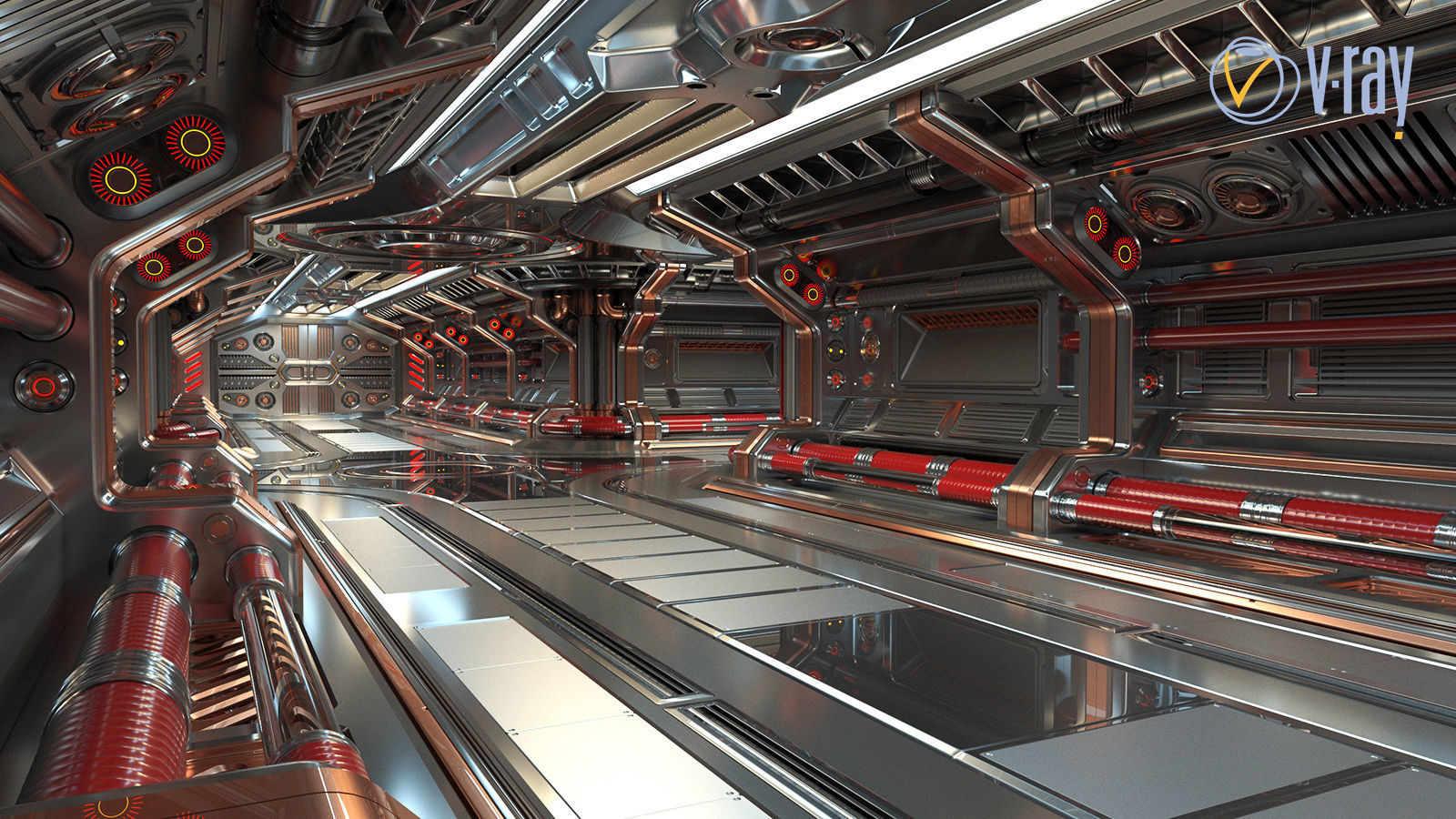 Sci Fi Modular Corridor STANDARD EDITION 3D model_13