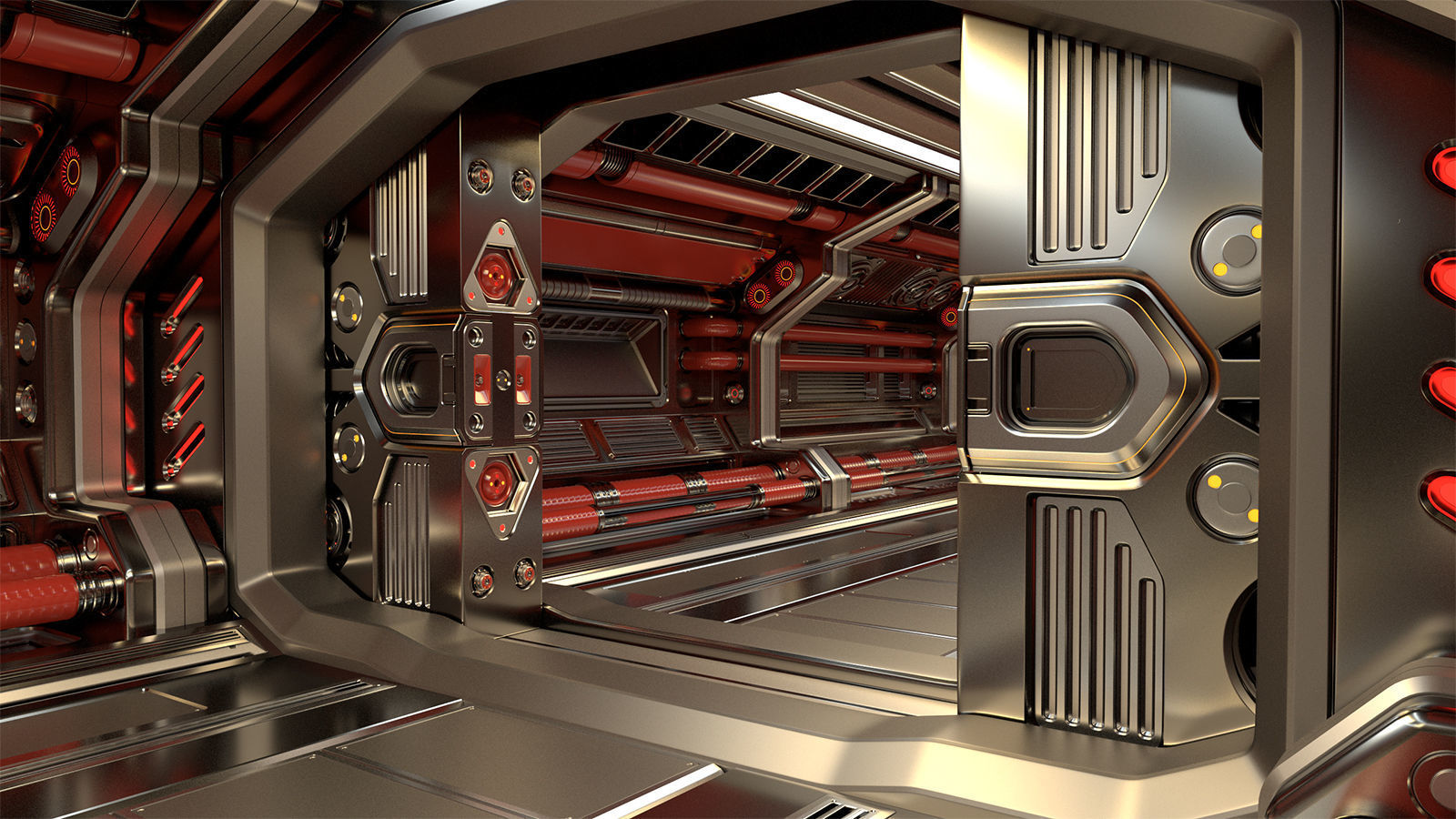 Sci Fi Modular Corridor STANDARD EDITION 3D model_15
