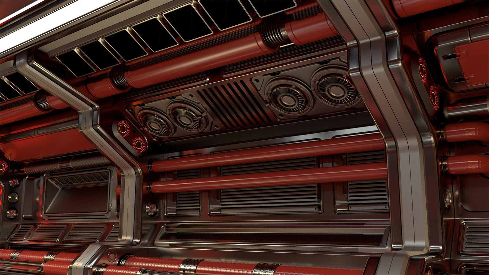 Sci Fi Modular Corridor STANDARD EDITION 3D model_17