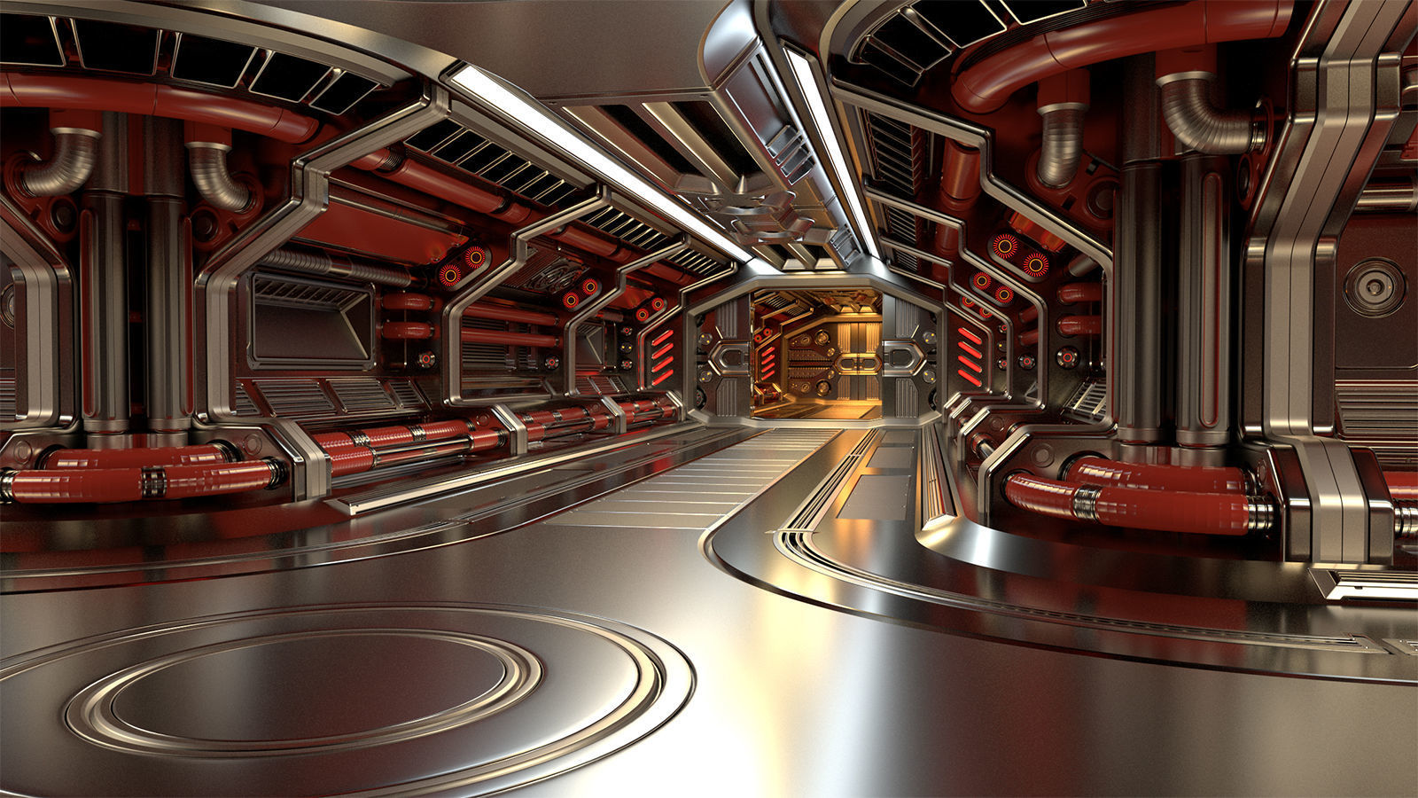 Sci Fi Modular Corridor STANDARD EDITION 3D model_3