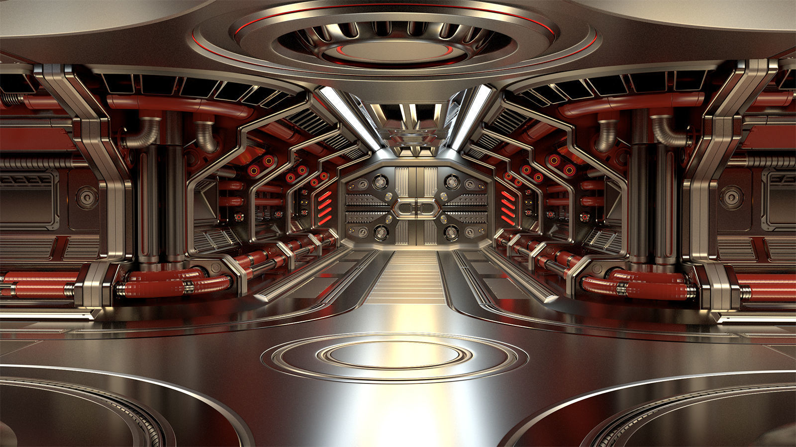 Sci Fi Modular Corridor STANDARD EDITION 3D model_10