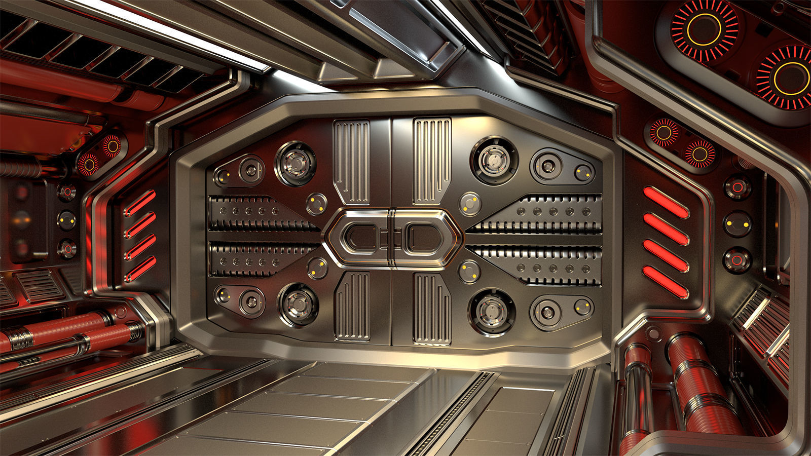 Sci Fi Modular Corridor STANDARD EDITION 3D model_11
