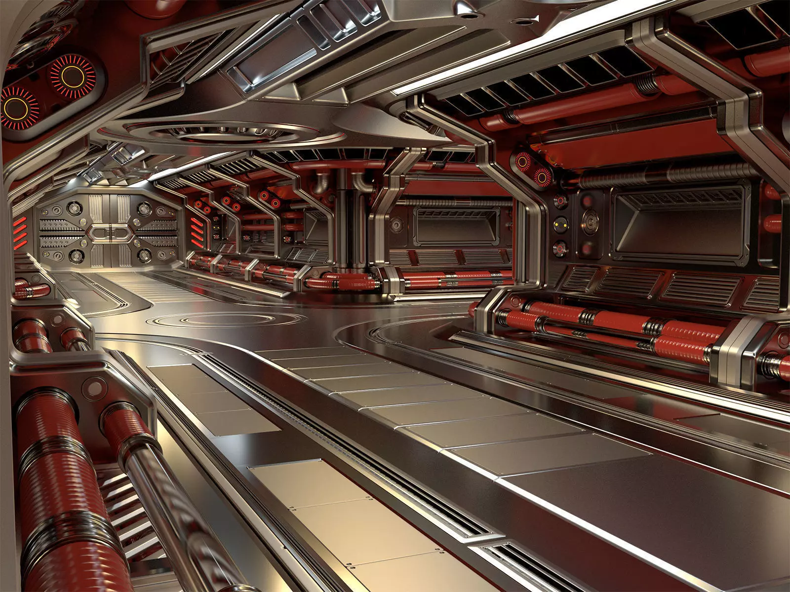 Sci Fi Modular Corridor STANDARD EDITION 3D model_0
