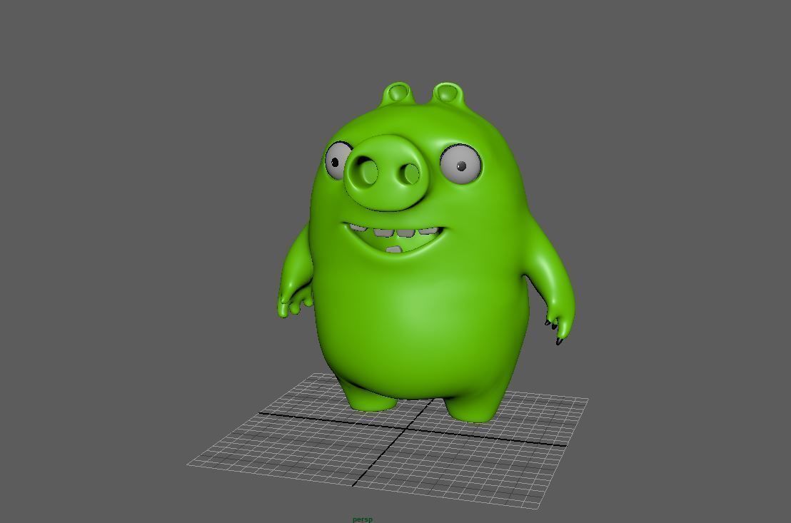 Cartoon Pig 3D model_3