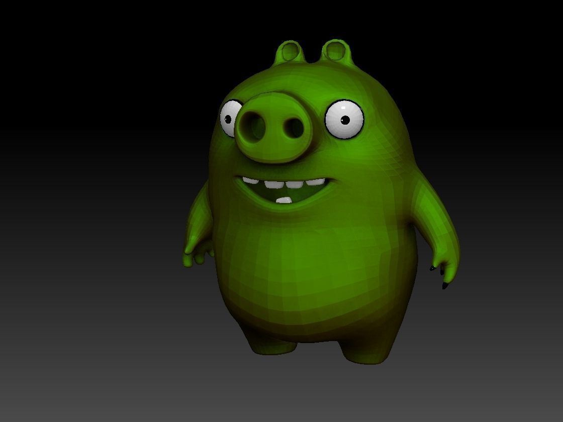 Cartoon Pig 3D model_4