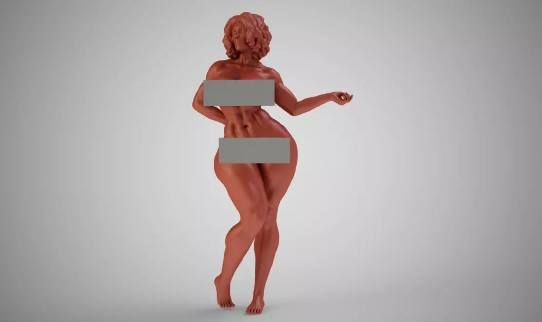 Bodybuilder woman holding blank piece of paper 3D print model_0