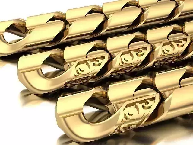 cuban chain necklace or bracelet gold  or silver  STL 3D model