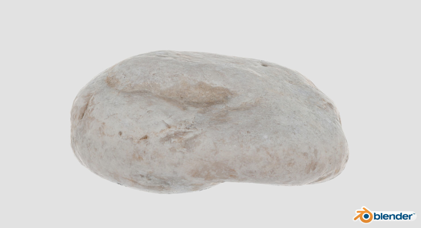 Eroded Limestone Pebble 3D model_25