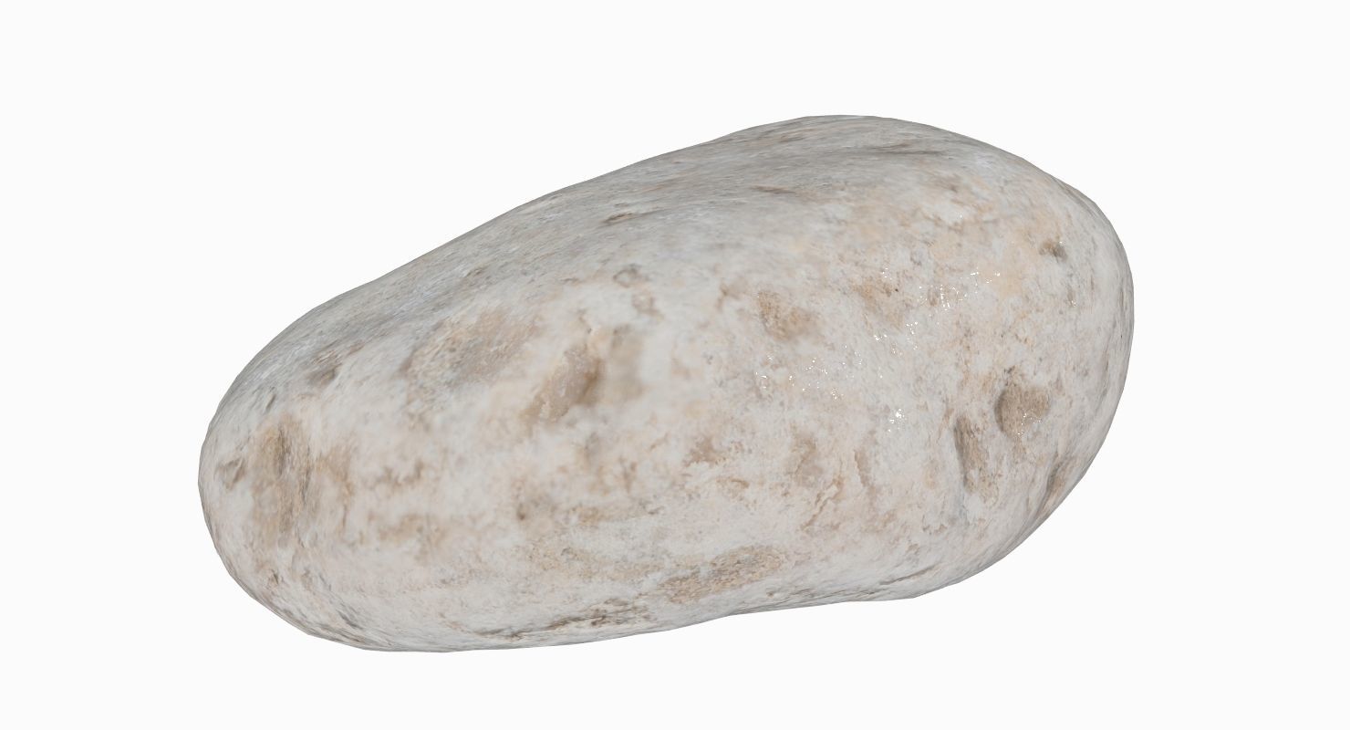 Eroded Limestone Pebble 3D model_8