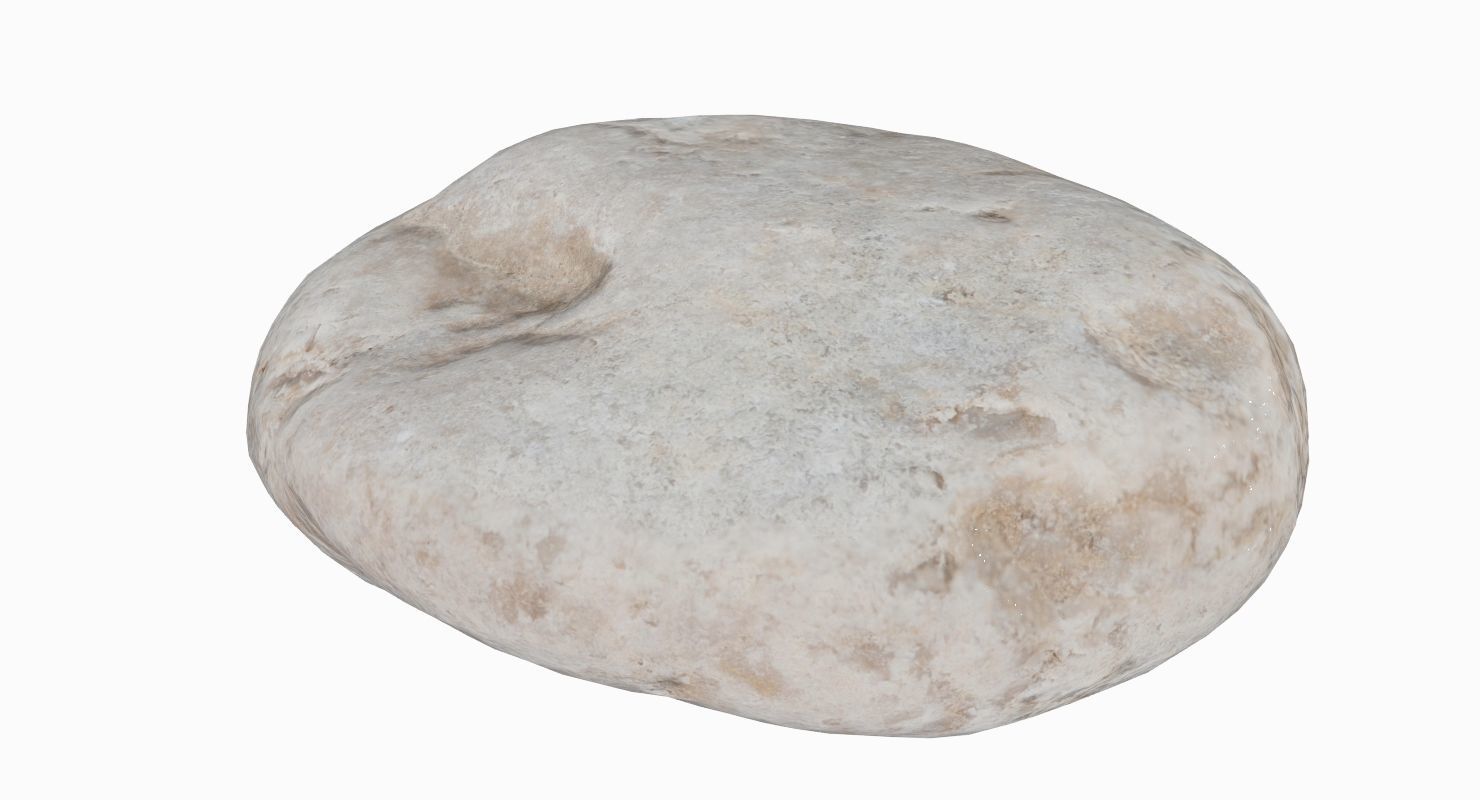 Eroded Limestone Pebble 3D model_7