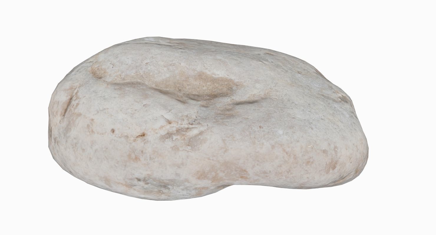 Eroded Limestone Pebble 3D model_6