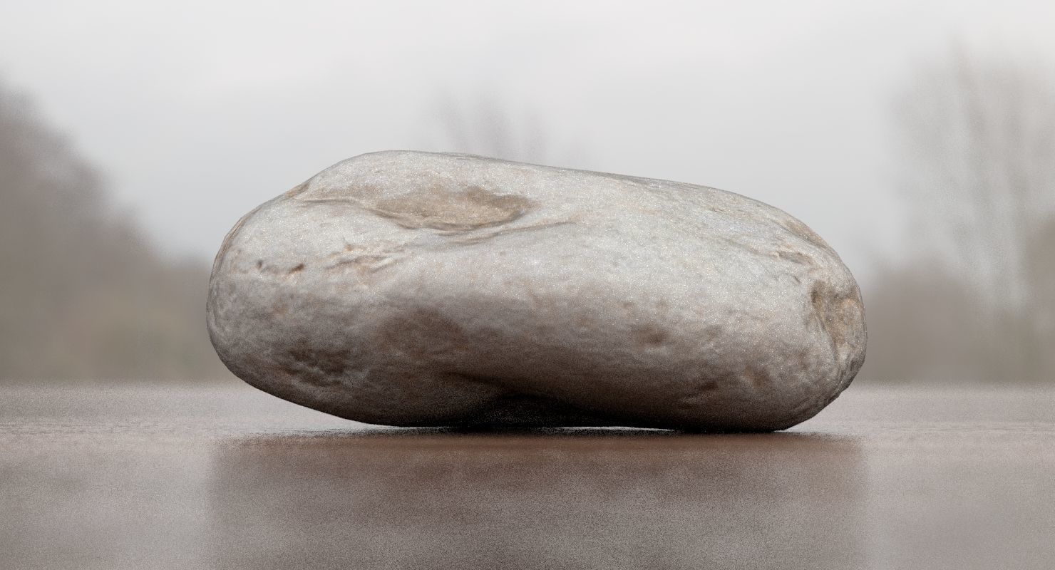 Eroded Limestone Pebble 3D model_3