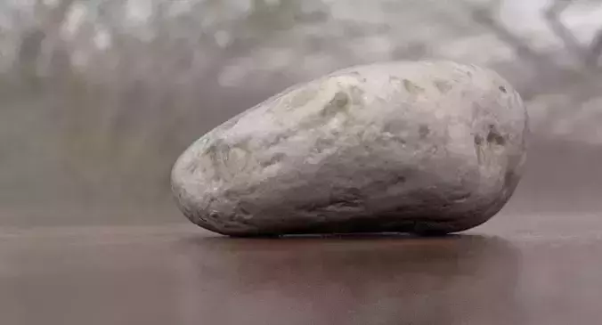 Eroded Limestone Pebble 3D model