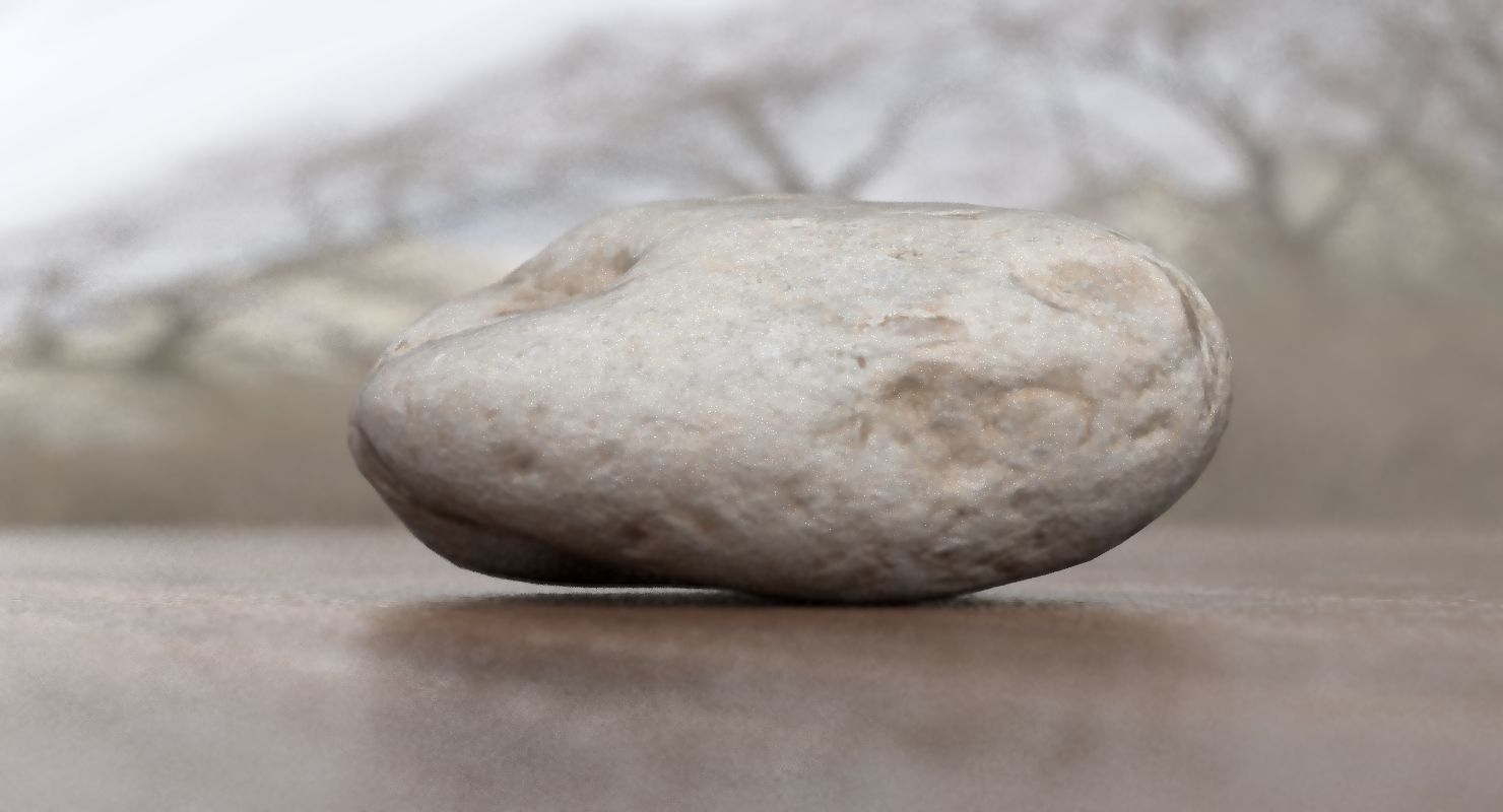 Eroded Limestone Pebble 3D model_4