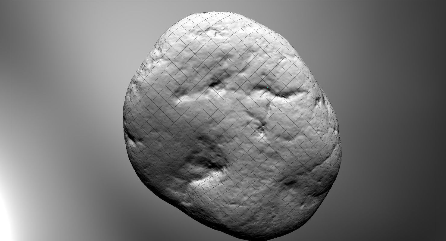 Eroded Limestone Pebble 3D model_24