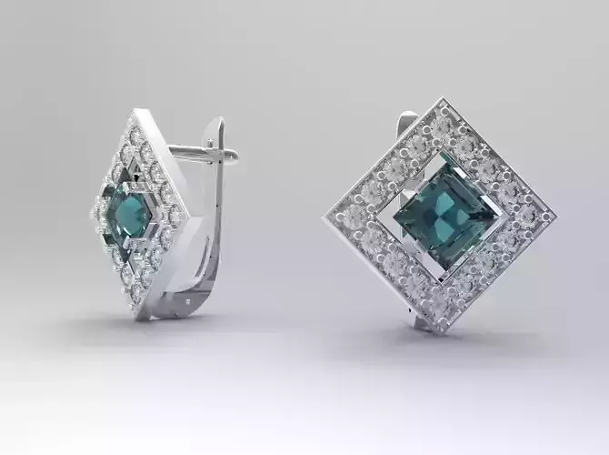 square earring gem size 6mm