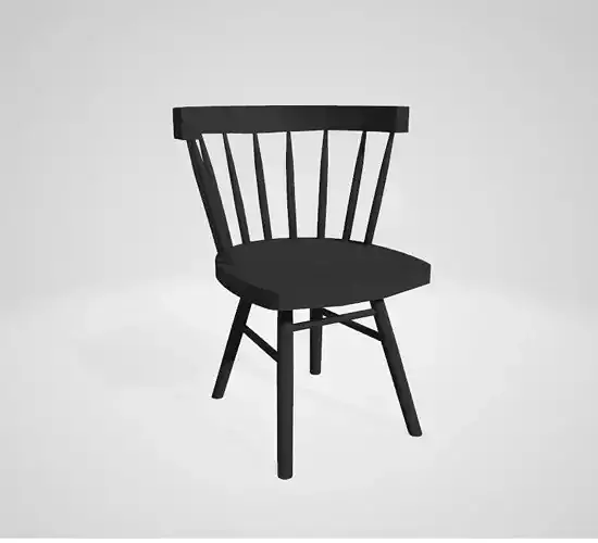 Chair Model Low Poly Wooden